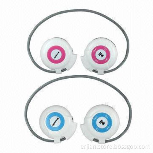 Cheap Wireless Earplug Headphones, Sports MP3 with FM Radio/ Memory Card Slot, 20-20,000Hz Frequency